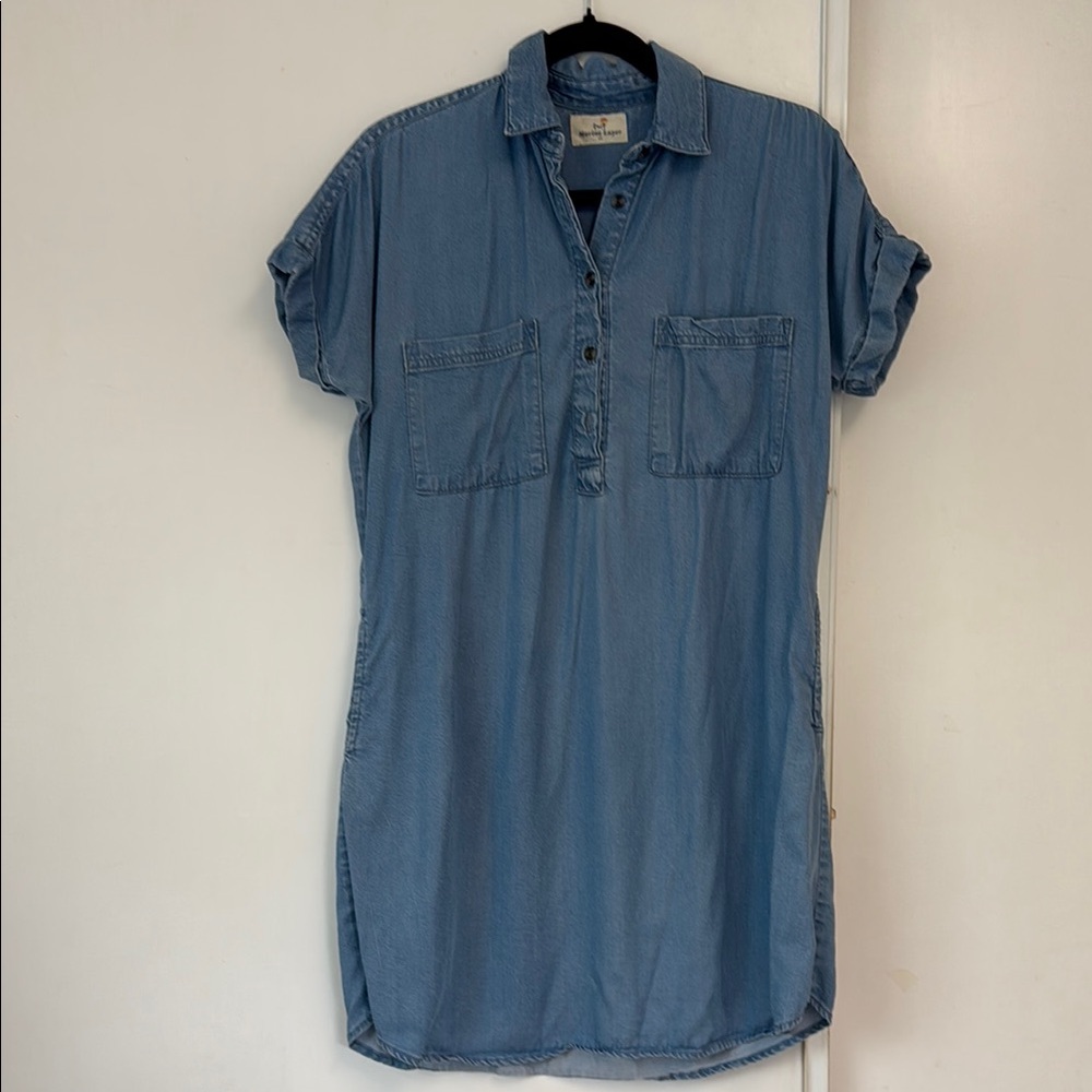Marine Layer Blue Denim Shirt Dress